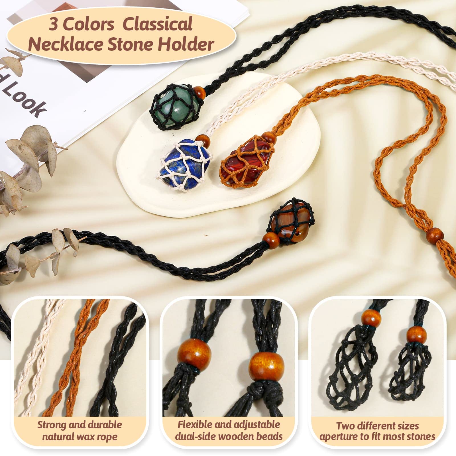 Evatage brown crystal cage necklace 20-25mm earthy tones and easy matching
