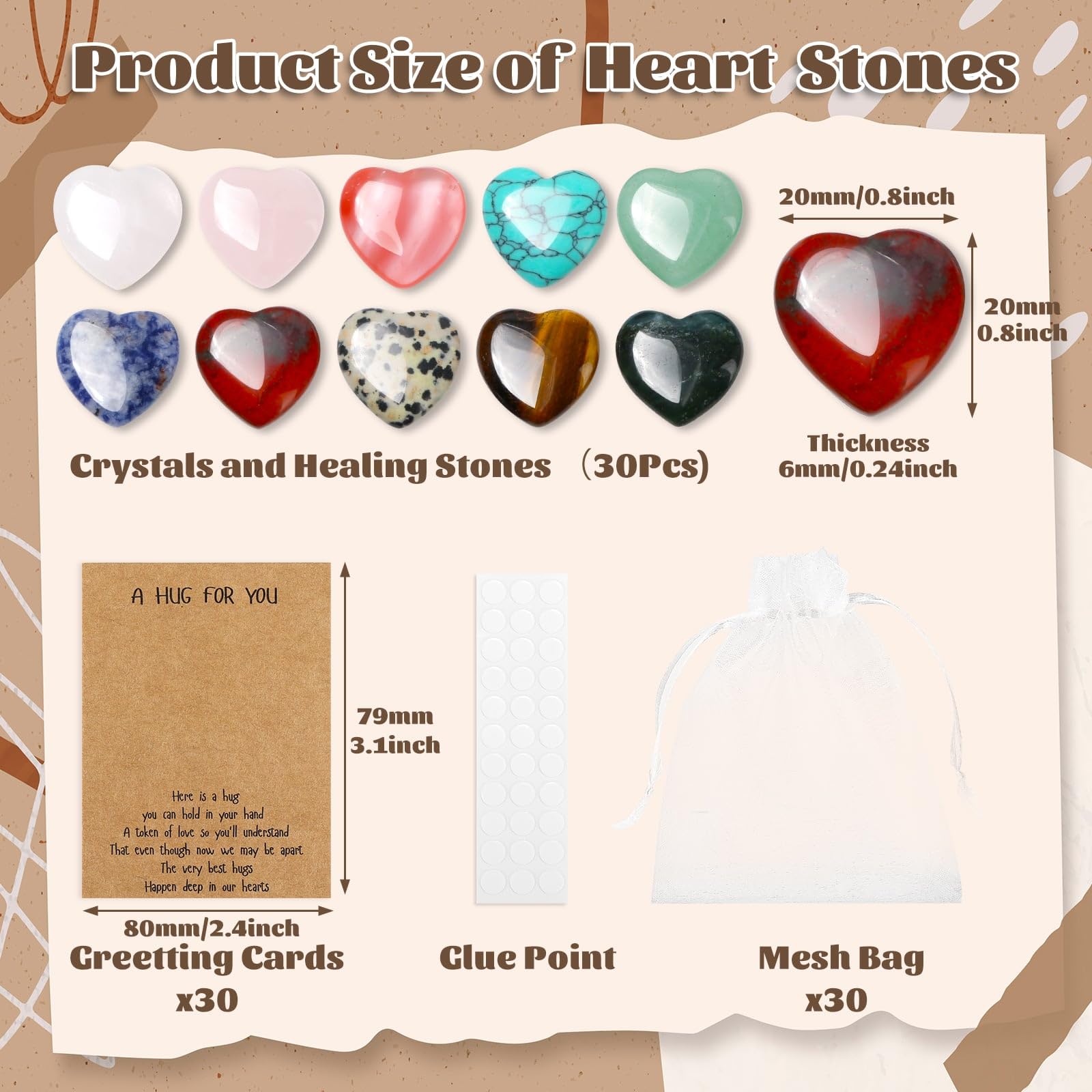 Evatage dalmatian stone heart for grounding and balance