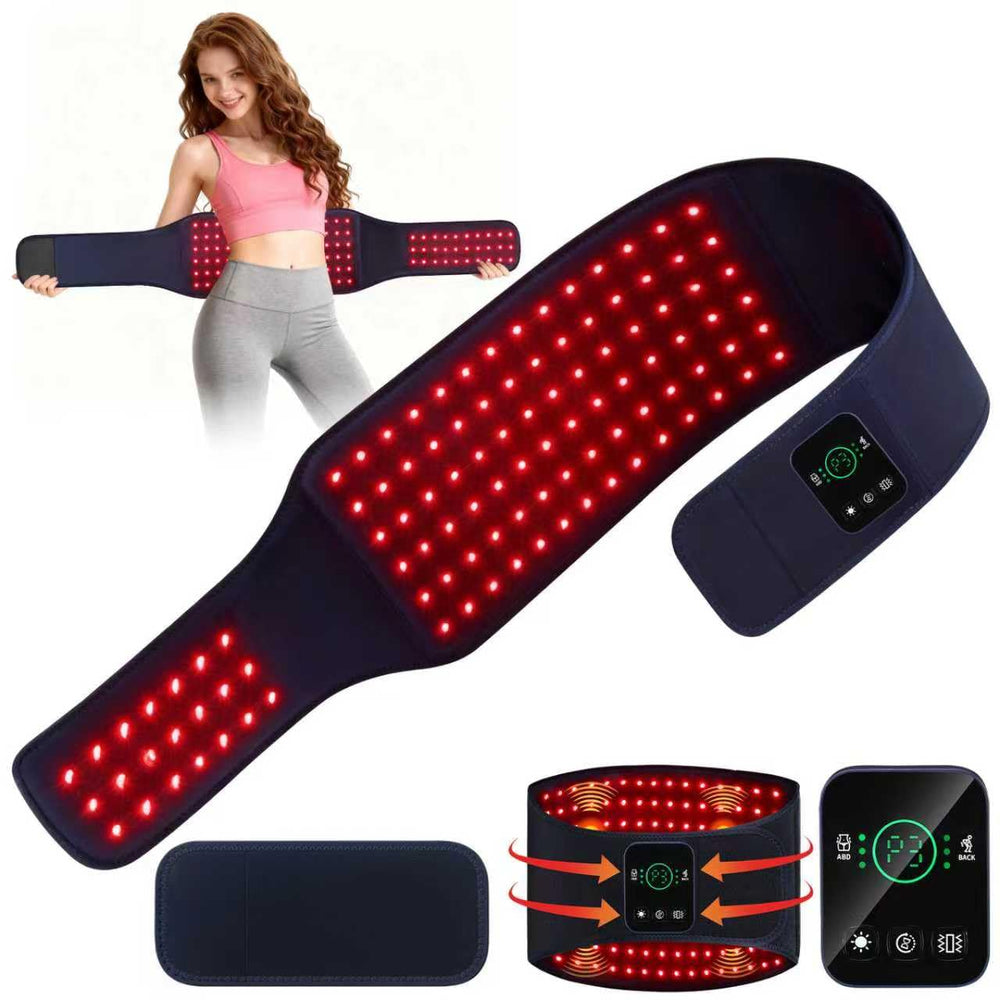 EVATEALE red light therapy belt front view for targeted back and abdomen relief