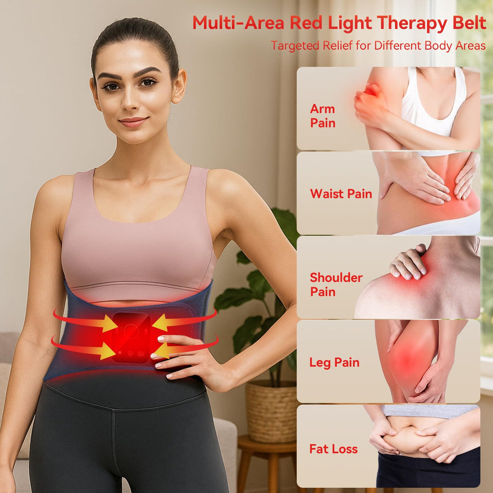 EVATEALE belt worn on waist for on-the-go relief and comfort