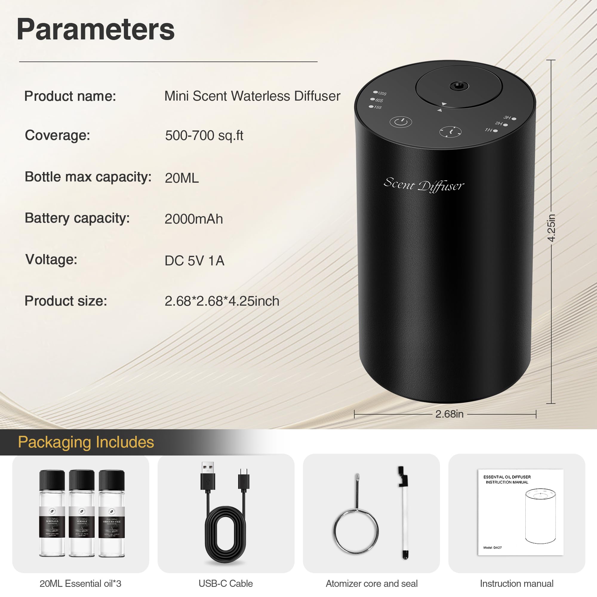 EvCZen waterless diffuser packaging compact kit for travel.