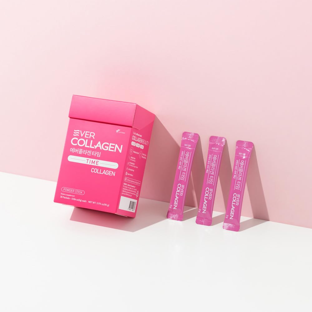 Ever Collagen Time NewTree tear-open sachet for easy, water-free use.