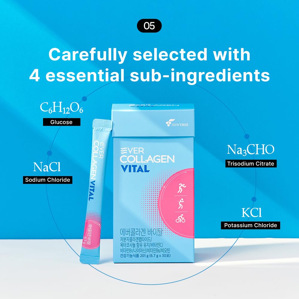 Ever Collagen Vital Electrolytes label closeup highlighting ingredients and freshness.