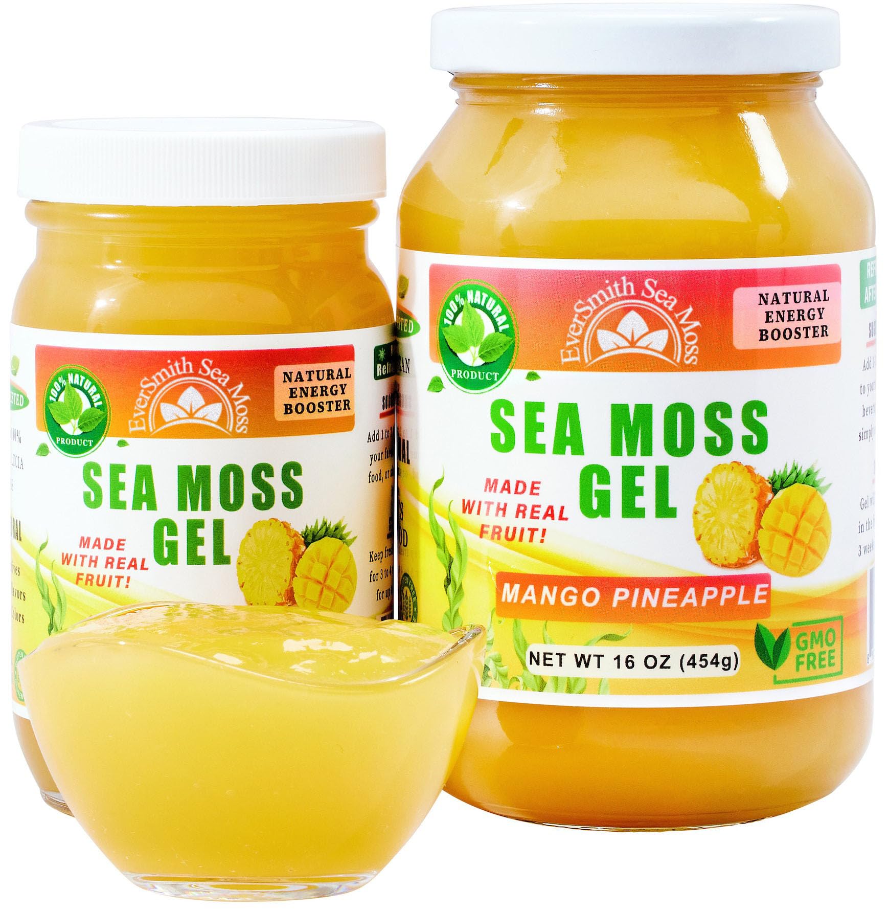 EverSmith Organics wildcrafted Irish sea moss gel jar with minerals for daily vitality.