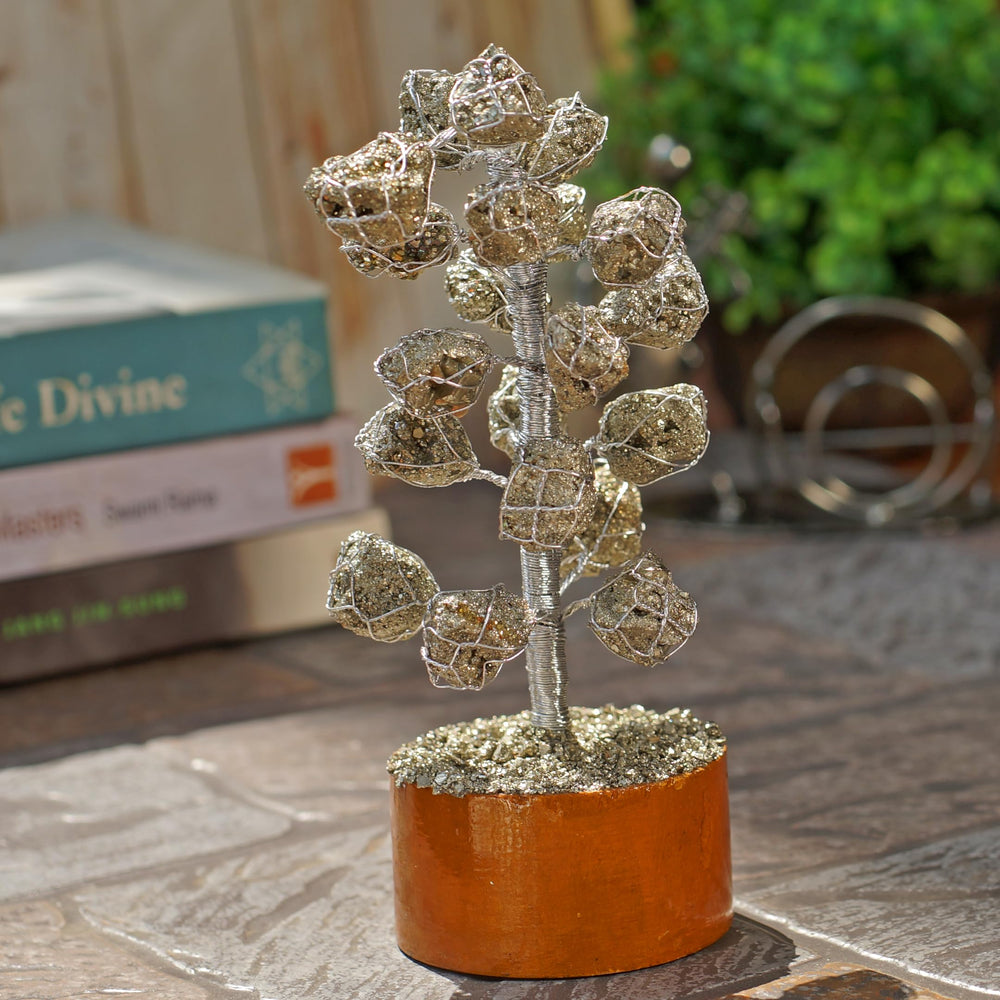 Ever Vibes Pyrite Crystal Tree gift-ready ornamental accent.