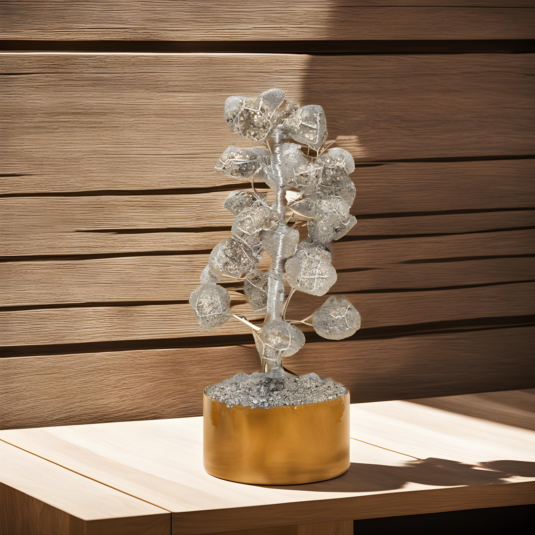 Ever Vibes Pyrite Crystal Tree office display for inspiring focus.