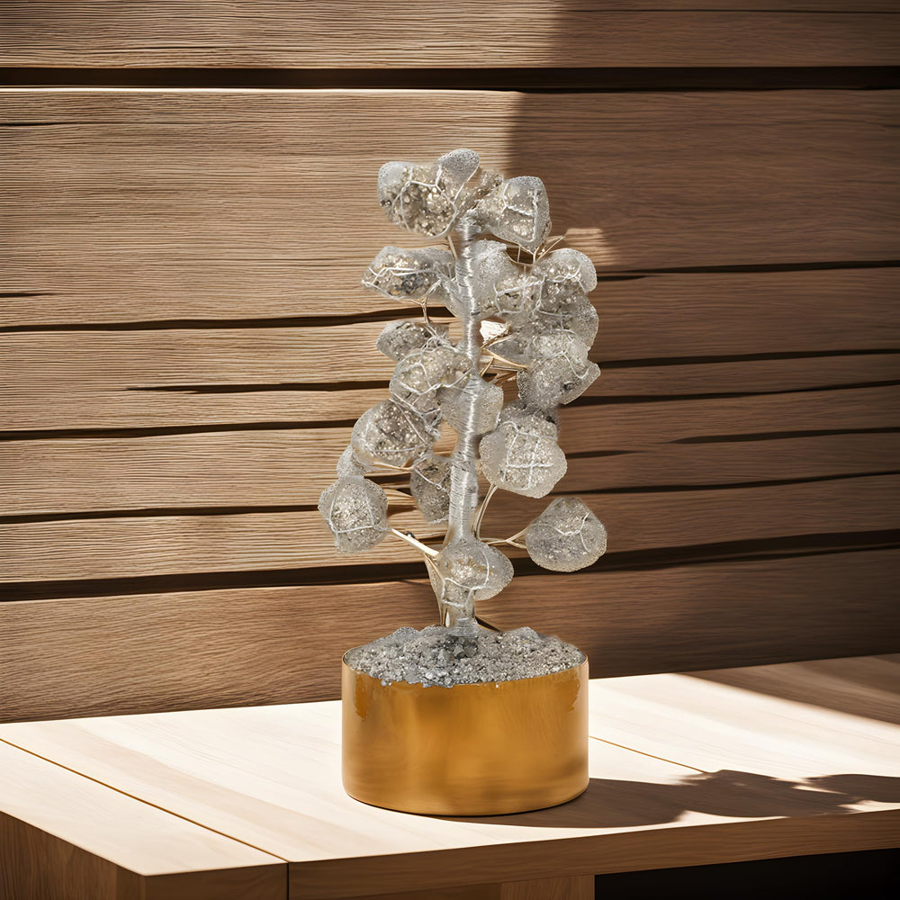 Ever Vibes Pyrite Crystal Tree office display for inspiring focus.