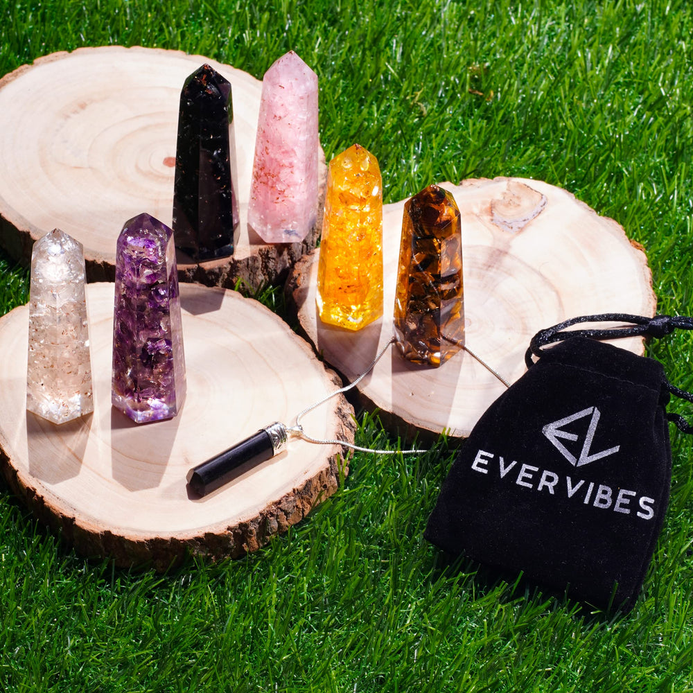 Ever Vibes rose quartz wand encourages compassionate energy and emotional harmony.