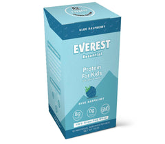 Everest Essential Kids Clear Whey blue raspberry packets for quick protein