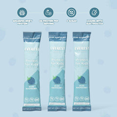 Everest Essential Kids Clear Whey ingredients label highlights a clean formula
