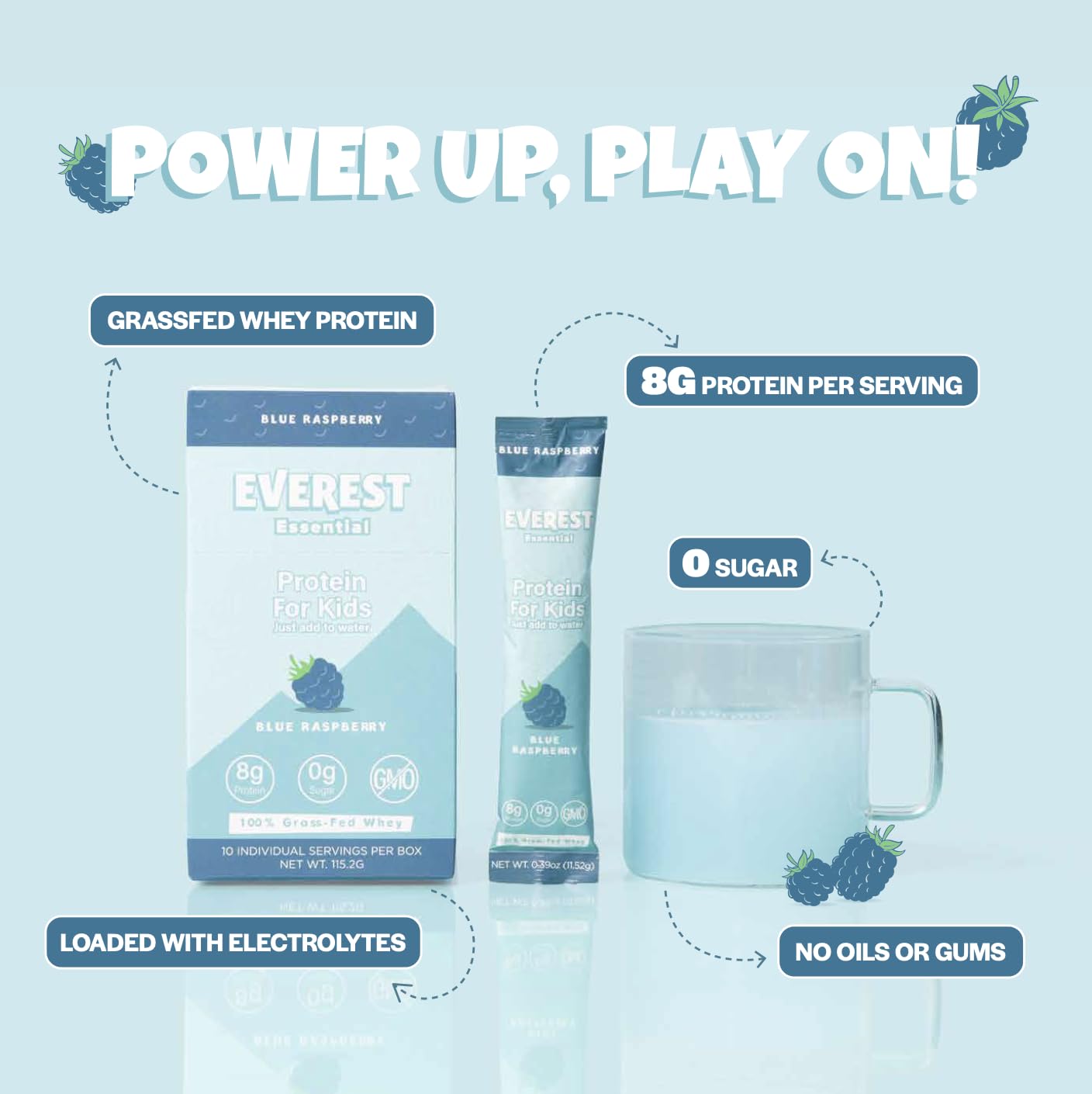Everest Essential Kids Clear Whey shake bottle ready for on-the-go nutrition