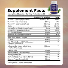 EverFaith Hair Formula Plus capsules closeup showing nutrient-rich vitamins.