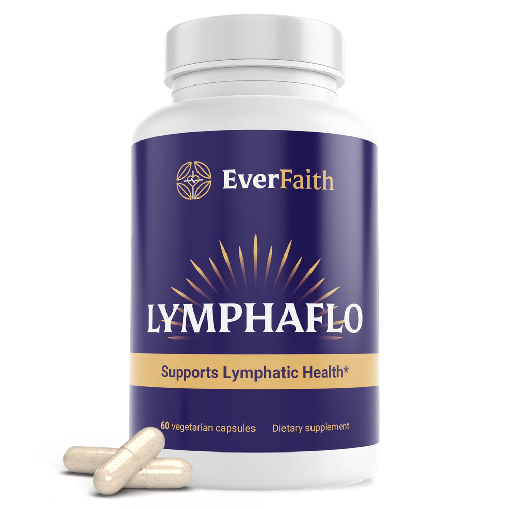Everfaith LymphaFlo bottle front view with capsules for lymph support and daily wellness