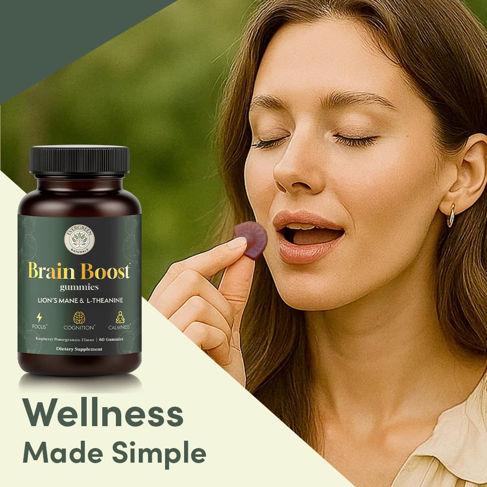 Evergreen Naturals Lion’s Mane Gummies raspberry-pomegranate flavor aroma and tasting preview.