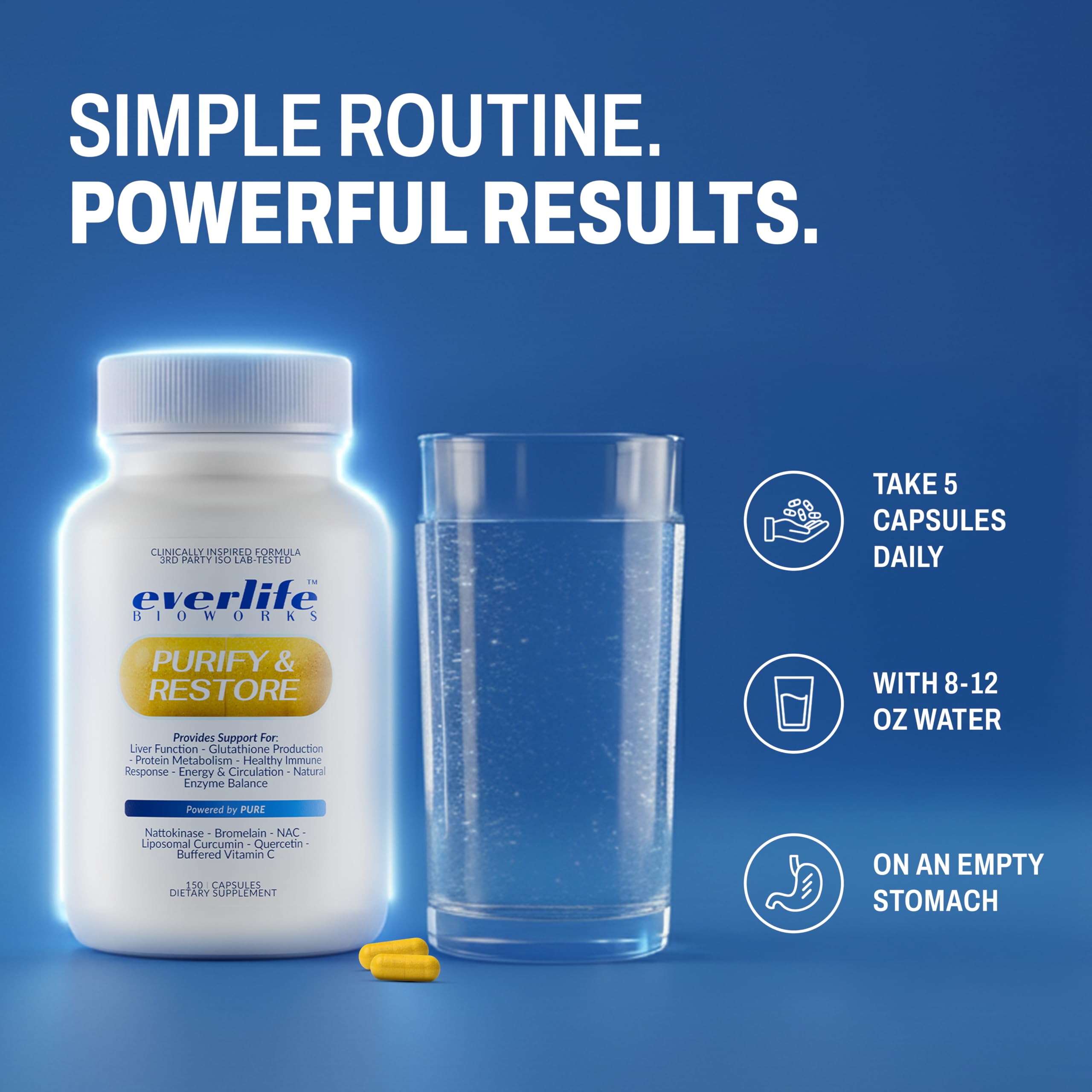 Everlife Buffered Vitamin C capsule conveys immune balance and cellular resilience.