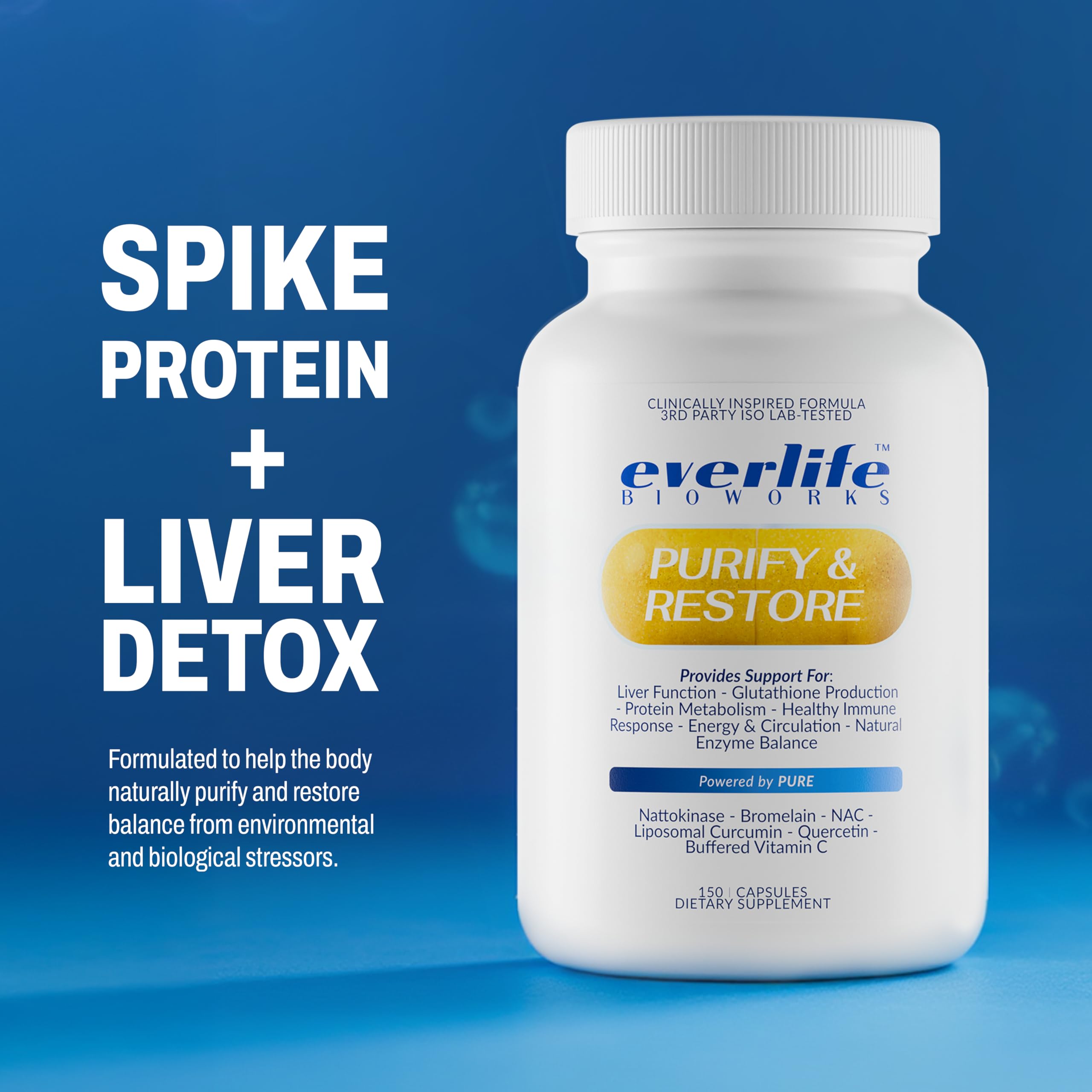 Everlife Liposomal Curcumin ingredients label suggests optimized antioxidant delivery.