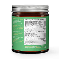 Scoop measuring 1 g of Eversio Wellness 5 Mushroom Blend for precise servings.