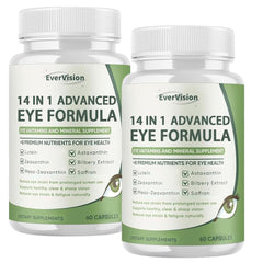 EverVision 14-in-1 eye formula bottle; complete nutrition for everyday visual comfort.