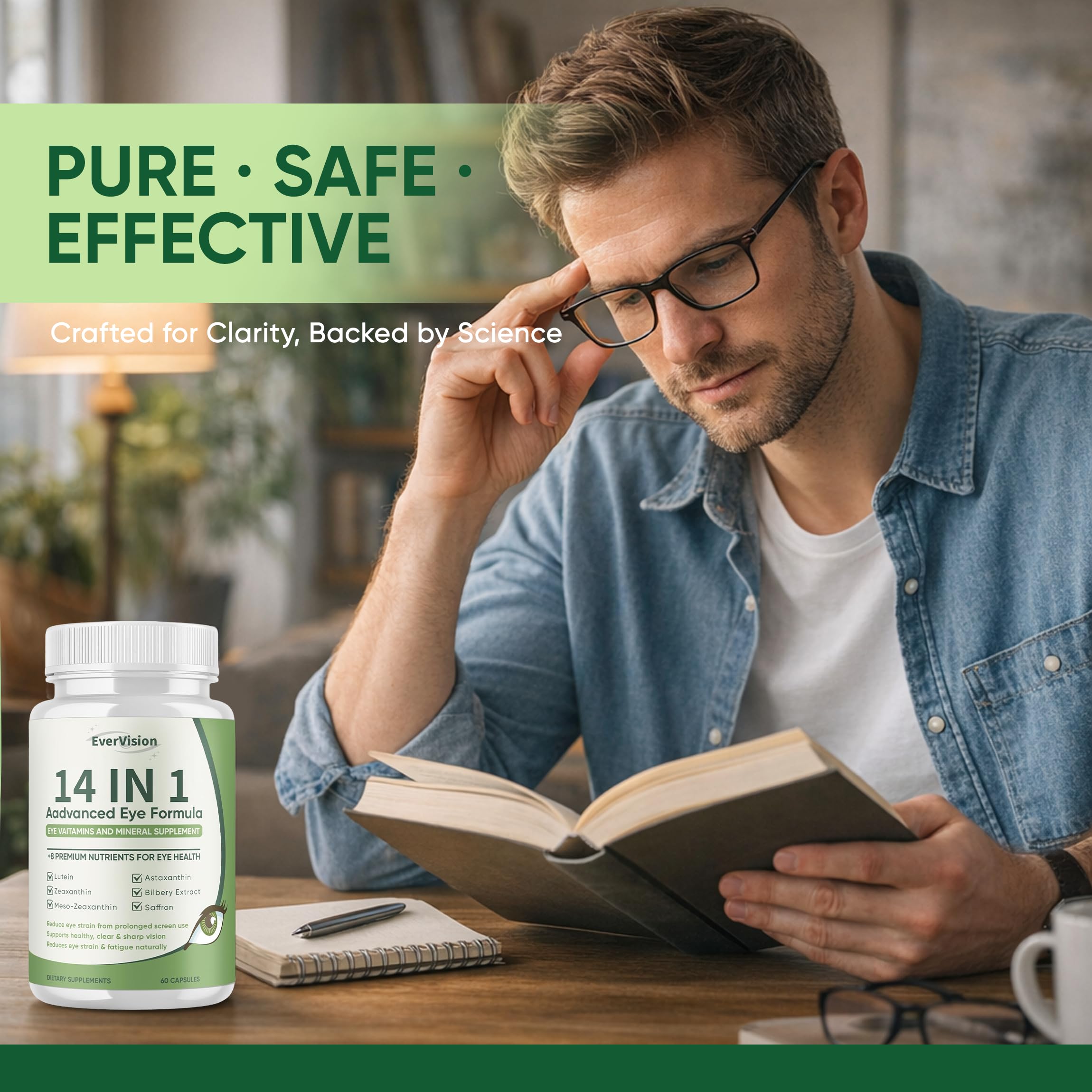 EVERVISION packaging highlights zinc and minerals for overall eye nourishment.