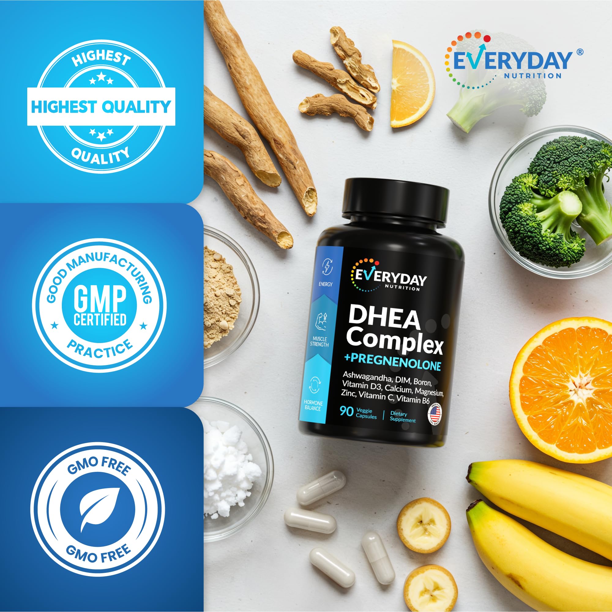 EVERYDAY NUTRITION Vitamin C capsules with zinc and B vitamins for daily wellness.