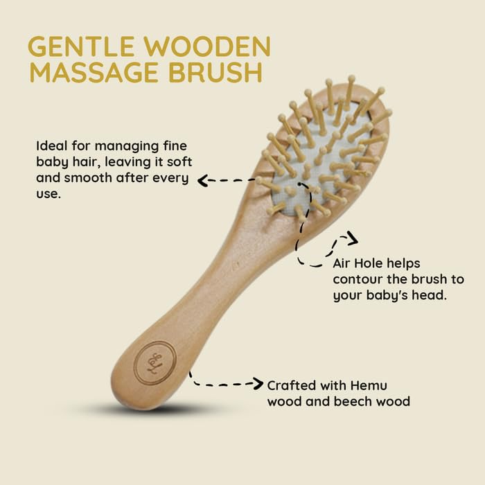 Everything Littles beech wood-comb offers sturdy detangling for longer hair.