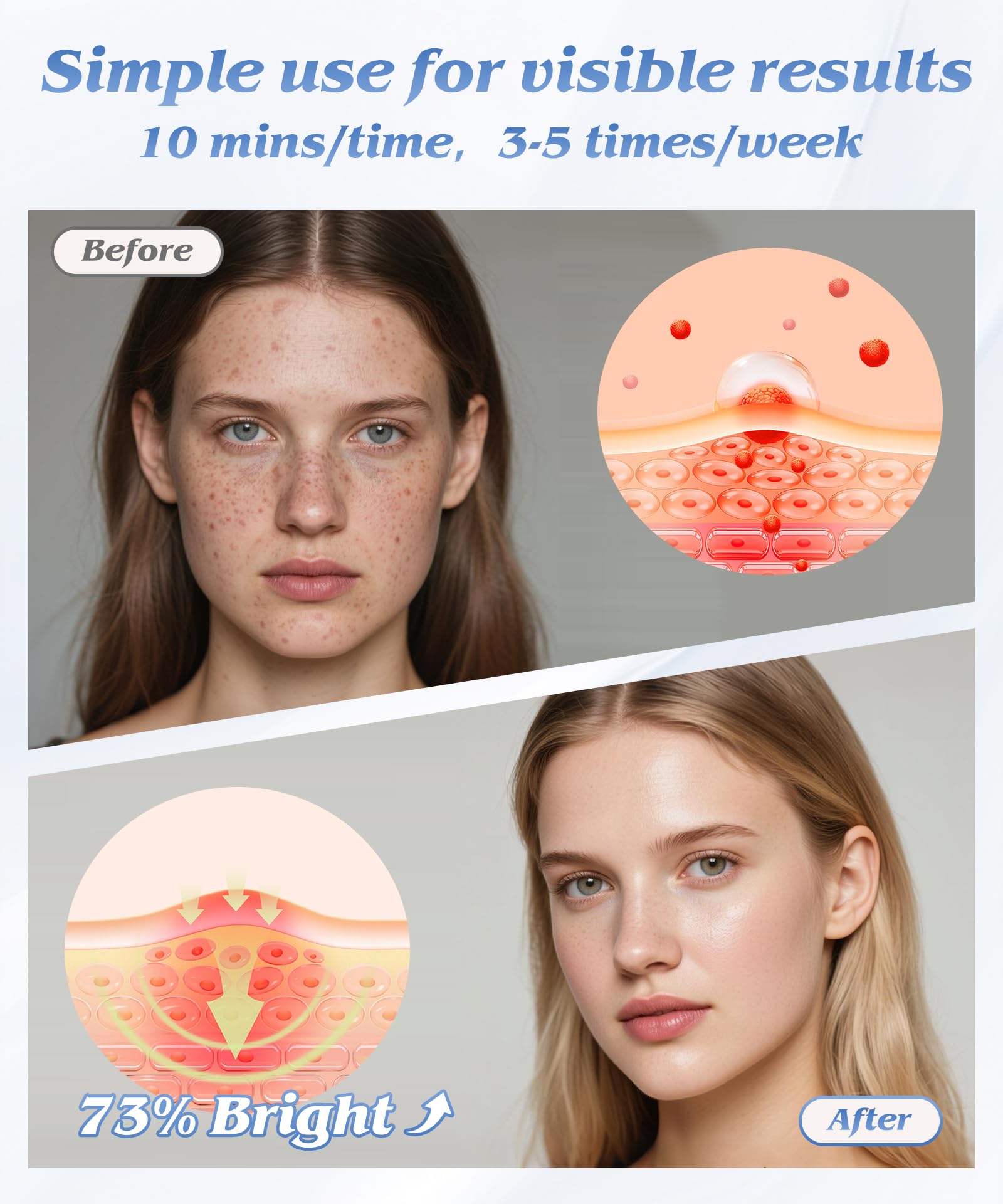 EVFOFO red light mode visual indicating targeted glow and skin benefits.