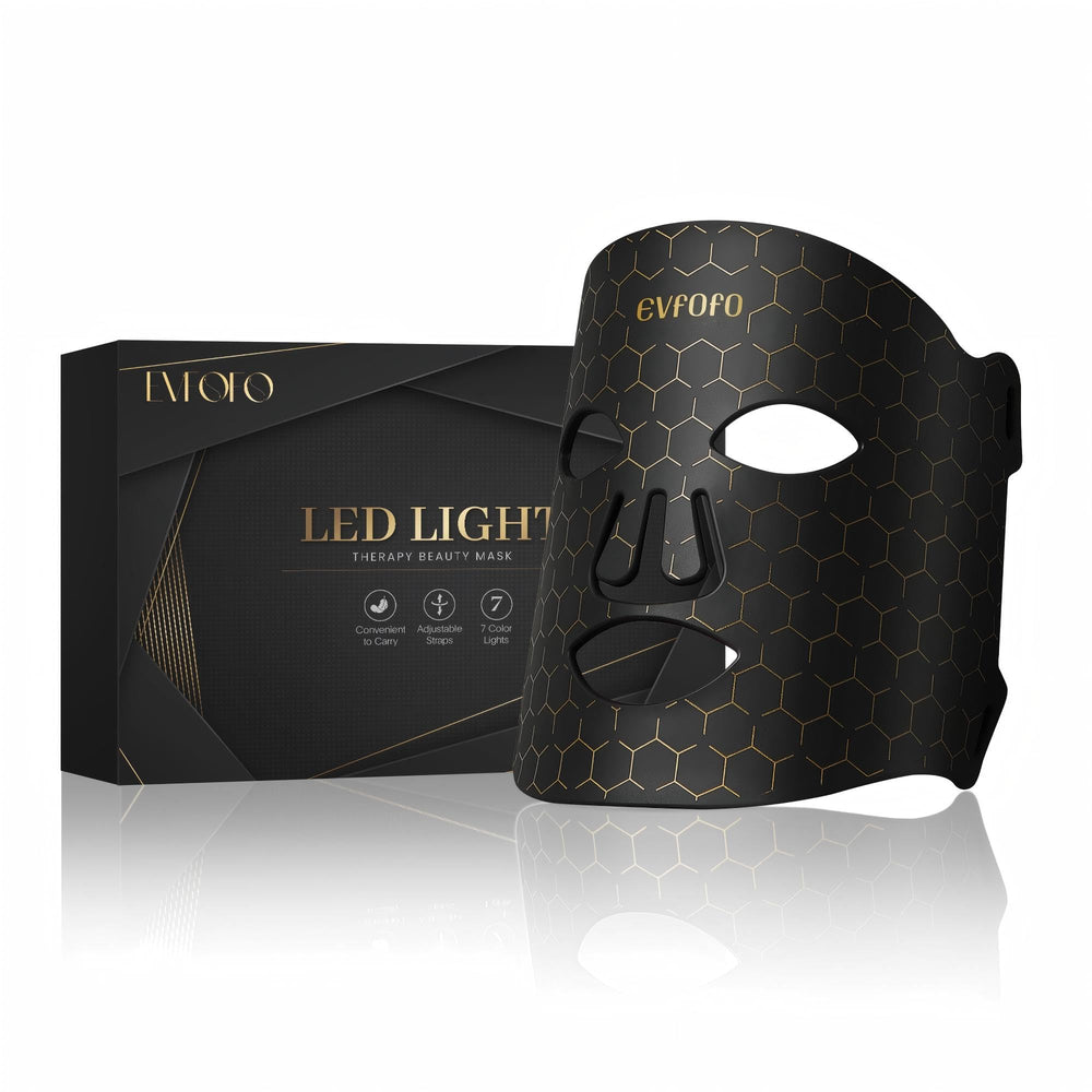 EVFOFO LED Face Mask unboxing and packaging details.