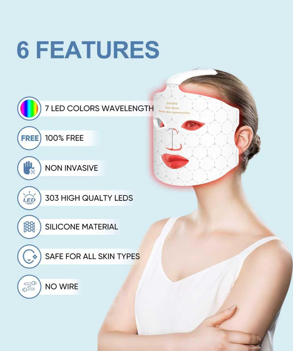 EVFOFO red light mask travel-ready design suitable for on-the-go skincare.