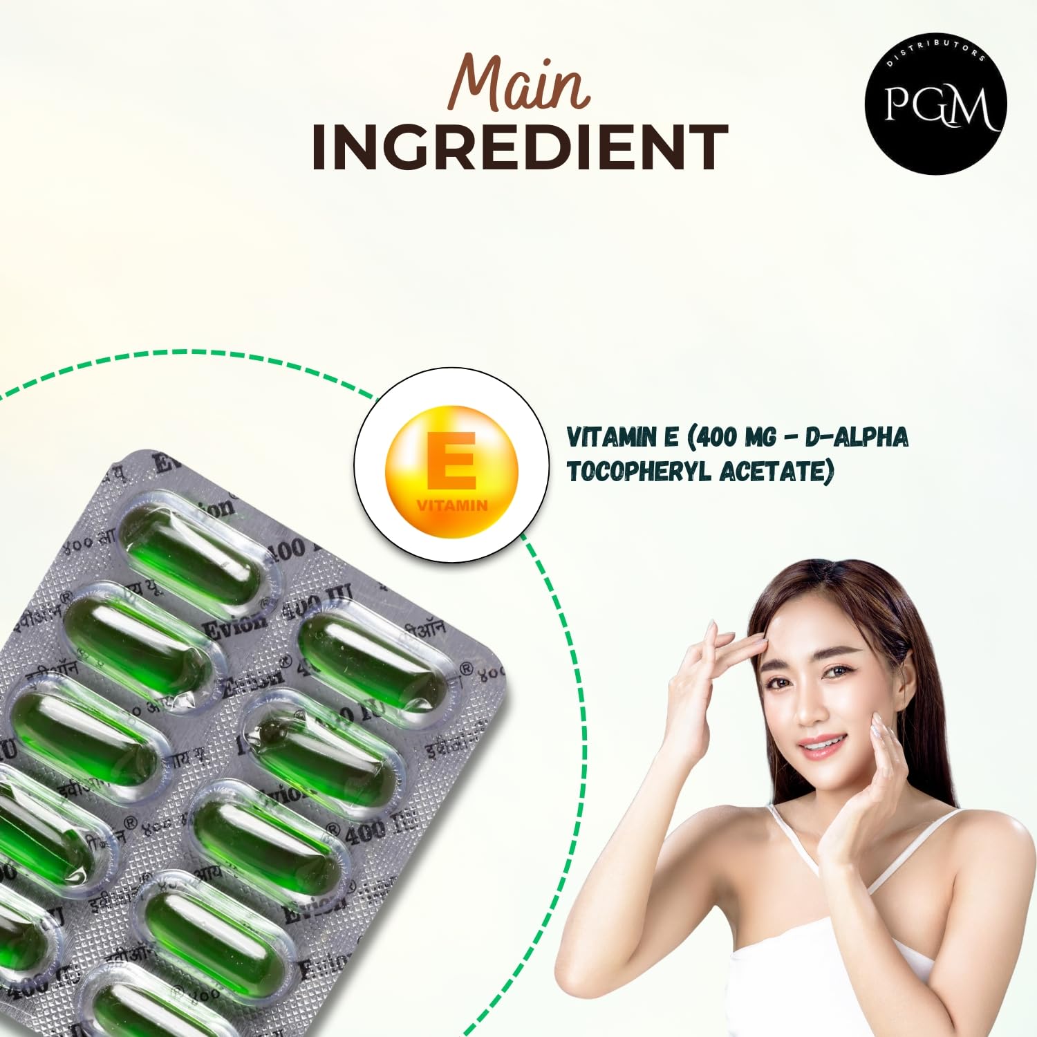 Evion acne spot treatment applying vitamin E gel to pimples.