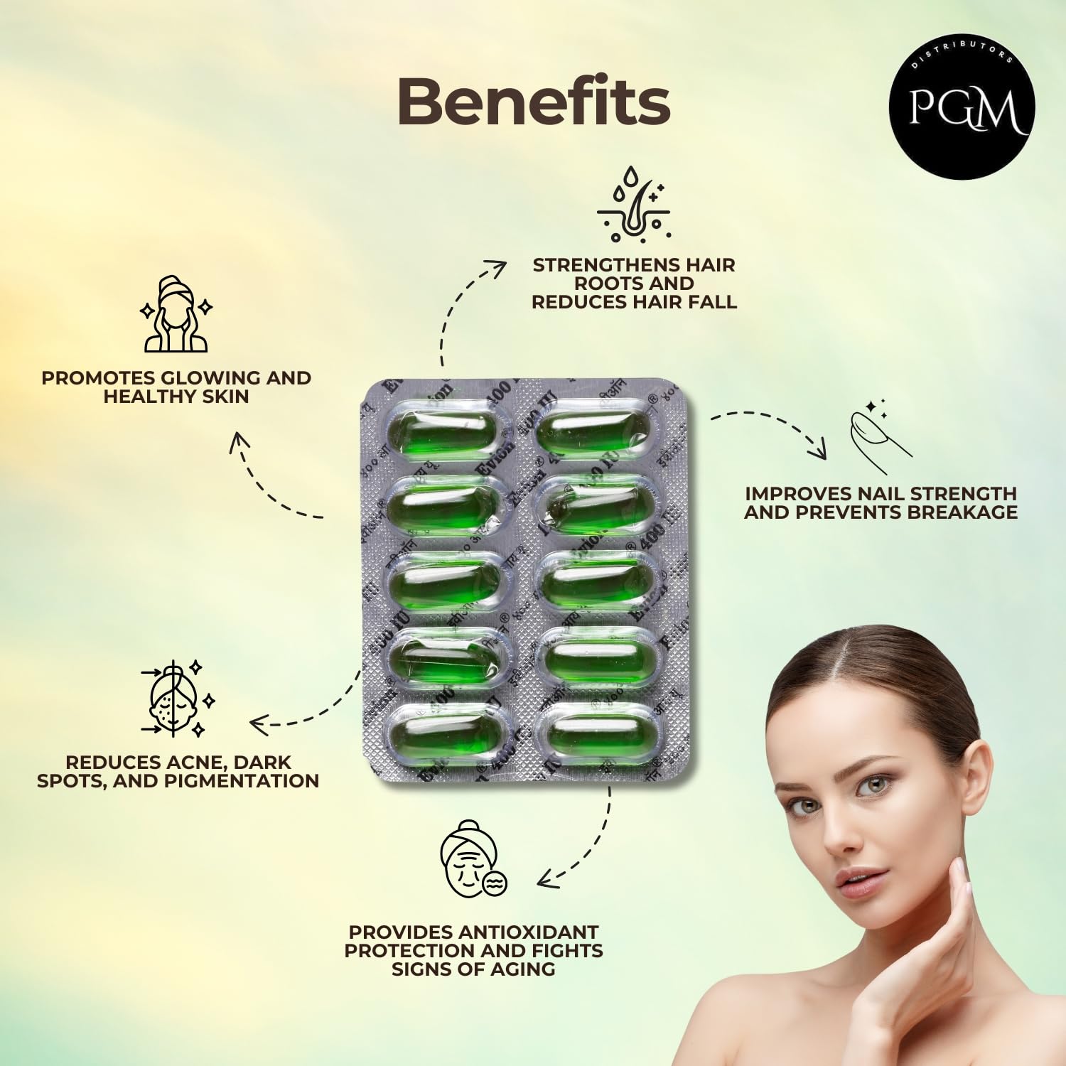 Evion hair care application from roots to tips for shine and smoothness.