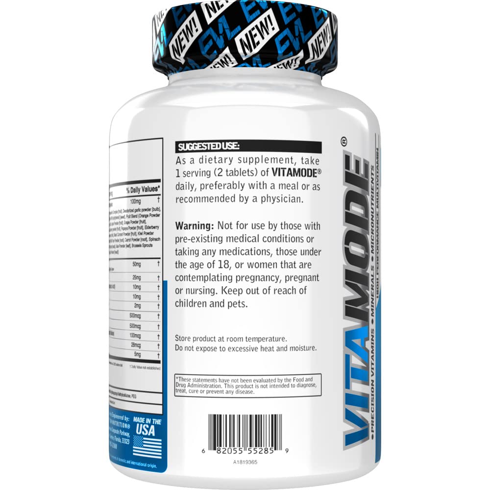 EVL Advanced Daily Multivitamin for Men bottle dispense showing capsules for on-the-go support.