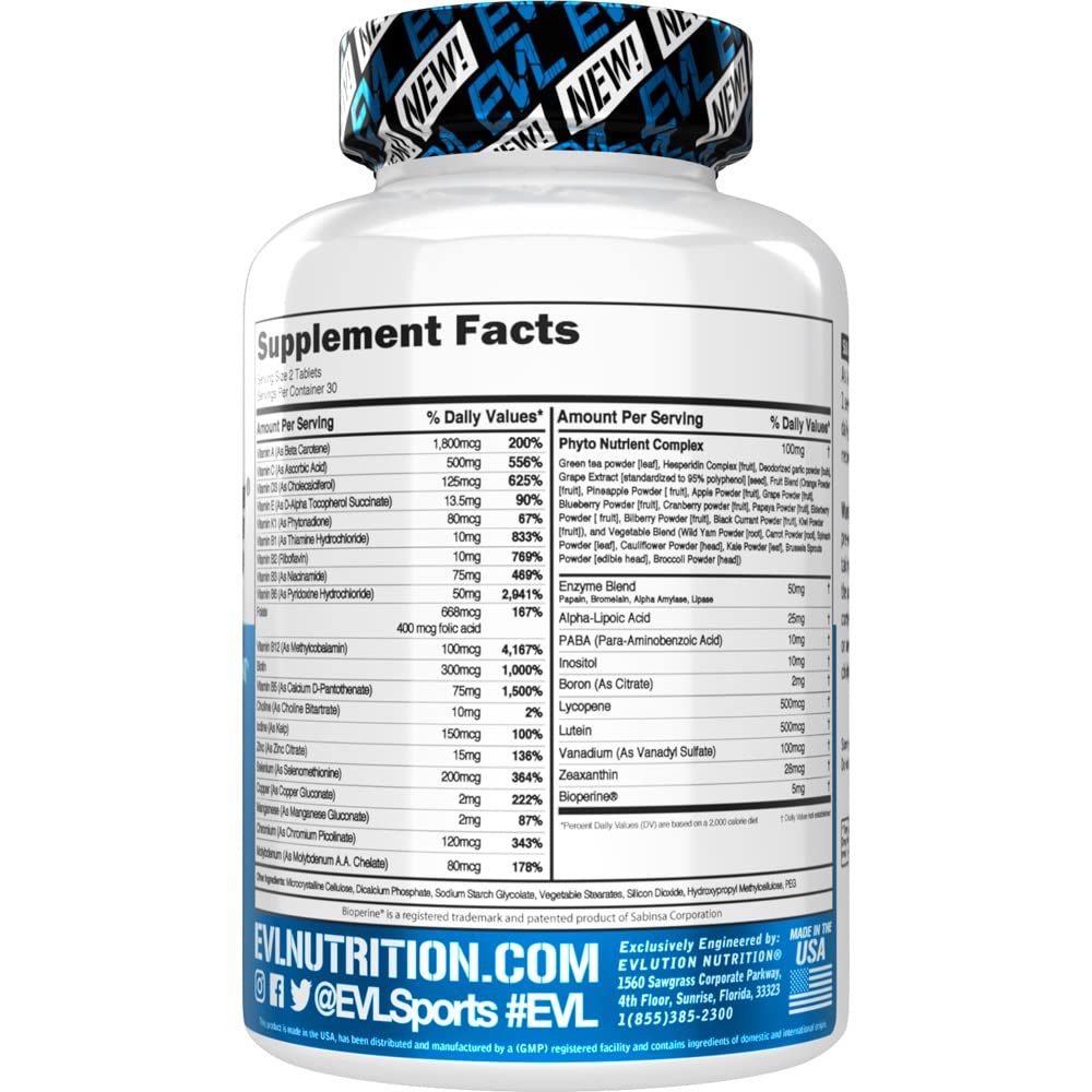 EVL Advanced Daily Multivitamin for Men capsules closeup; vegetarian and gluten-free for efficient absorption.