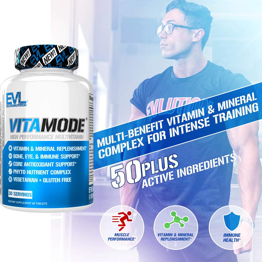 EVL Advanced Daily Multivitamin for Men daily-use scene with workout gear for active lifestyles.
