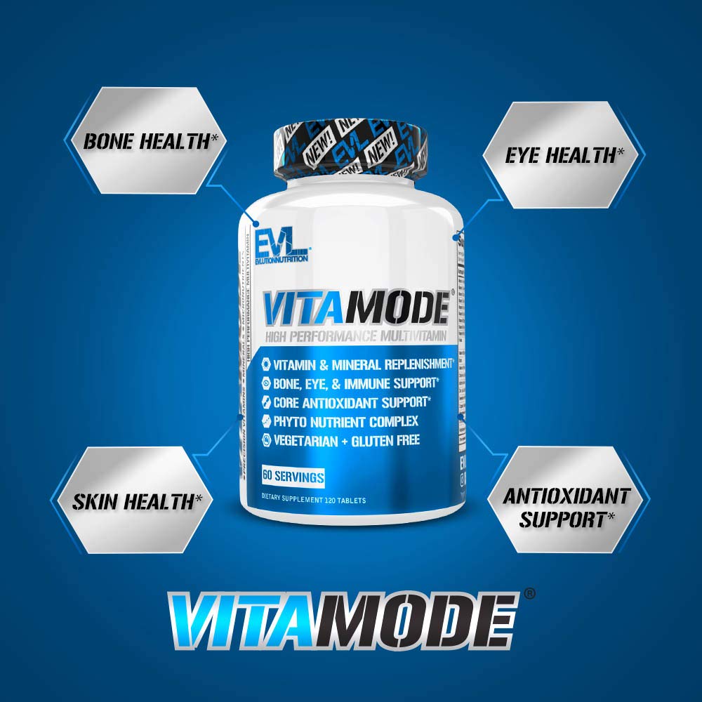 EVL advanced multivitamin in a workout scene beside gym gear for an active routine