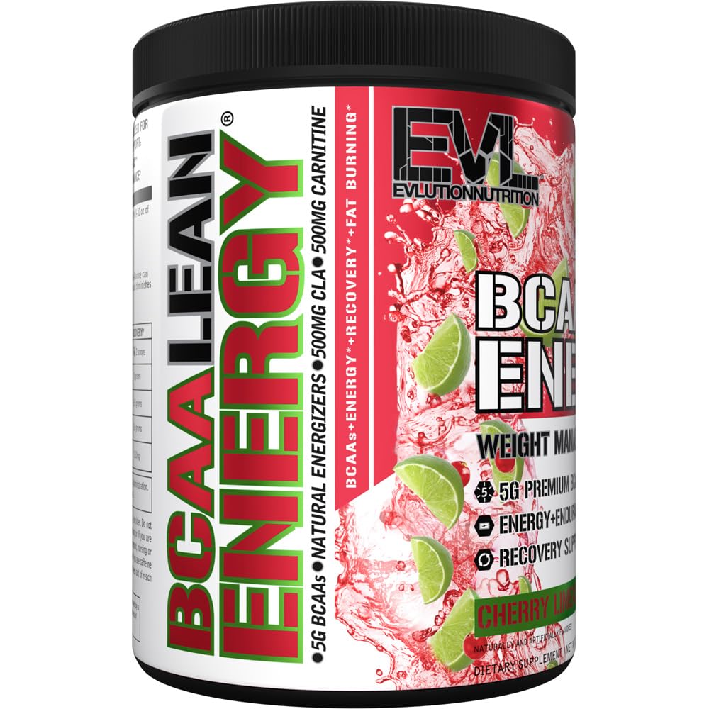 EVL BCAA Lean Energy powder with cherry limeade boosts on-the-go hydration