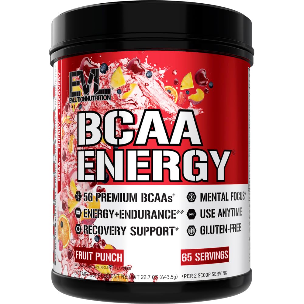 Evlution EVL BCAAs Energy bottle ready for workout and recovery