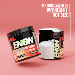 EVL ENGN cherry limeade powder close-up with vibrant color and texture