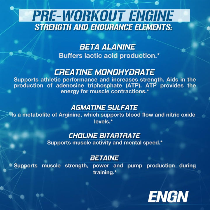 Close-up of EVL ENGN label highlighting clean ingredients and quality.