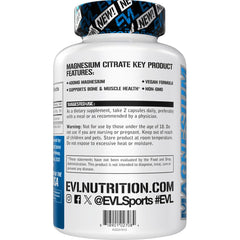 EVL Magnesium Citrate Capsules bottle closeup showing high absorption magnesium for energy