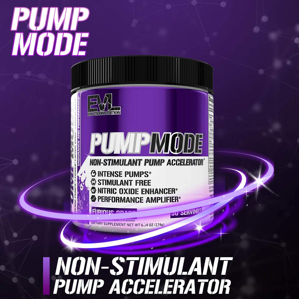 EVL PumpMode furious-grape dissolves into water for a refreshing pre-workout experience with pumps.