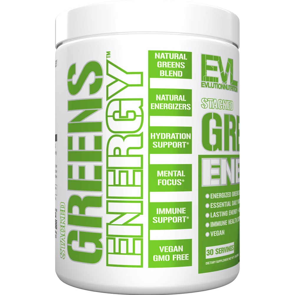 Closeup of spirulina, chlorella, and wheatgrass in EVL greens blend.