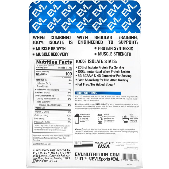 Shaker with Evlution 100% Isolate label visible for easy mix and flavor