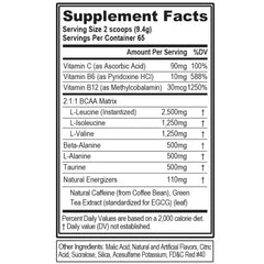 EVL BCAA Energy powder scoop showing precise serving for balanced intake.