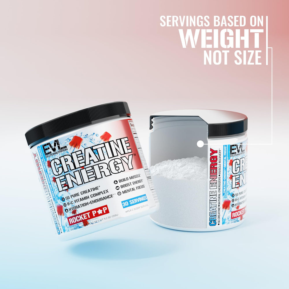 EVLUTION Creatine Energy being mixed in water for hydration and endurance