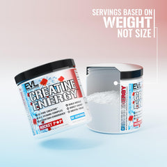 EVLUTION Creatine Energy being mixed in water for hydration and endurance