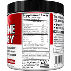 Evlution Creatine Energy scoop highlights precise 5 g creatine serving.