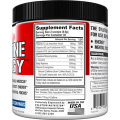 EVLUTION Creatine Energy scoop beside powder for easy daily use