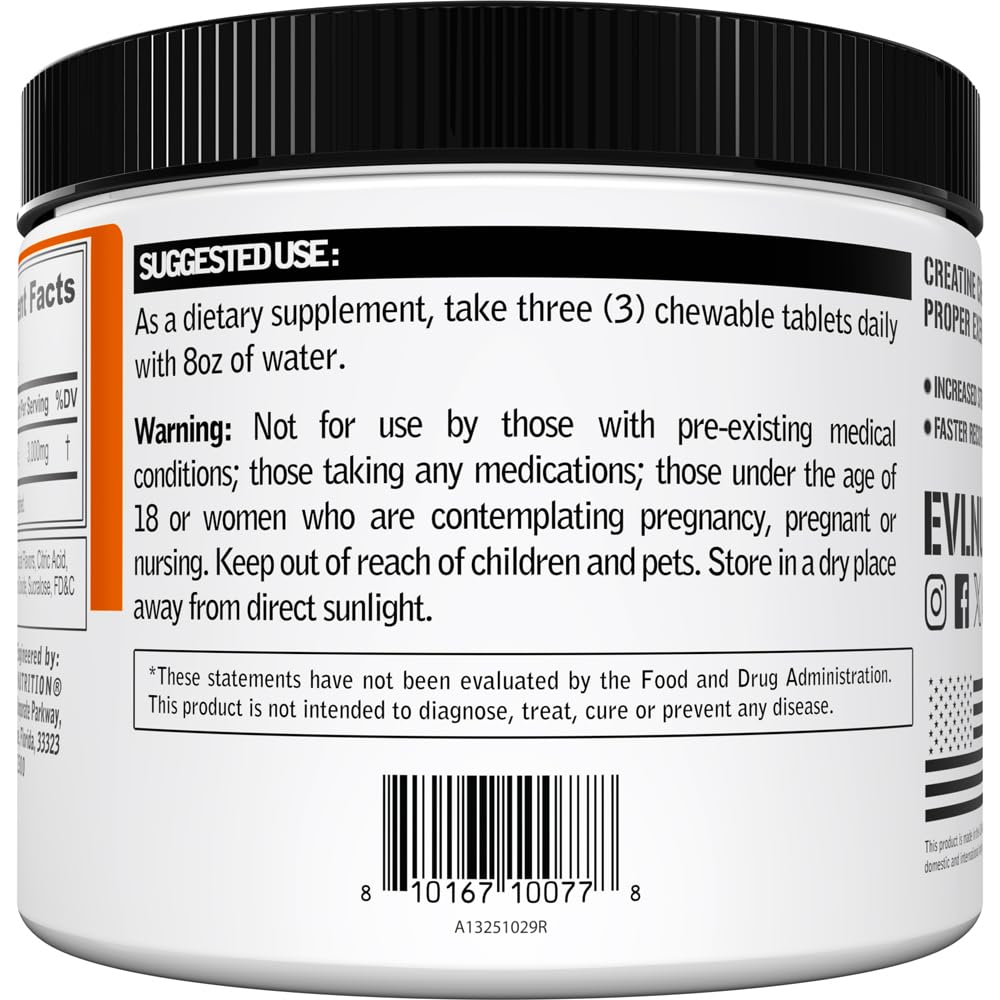 Evlution Creatine Monohydrate orange bottle highlights convenient on-the-go recovery.