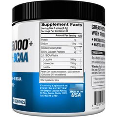 Powder scoop with EVLUTION blend ready to measure before workouts