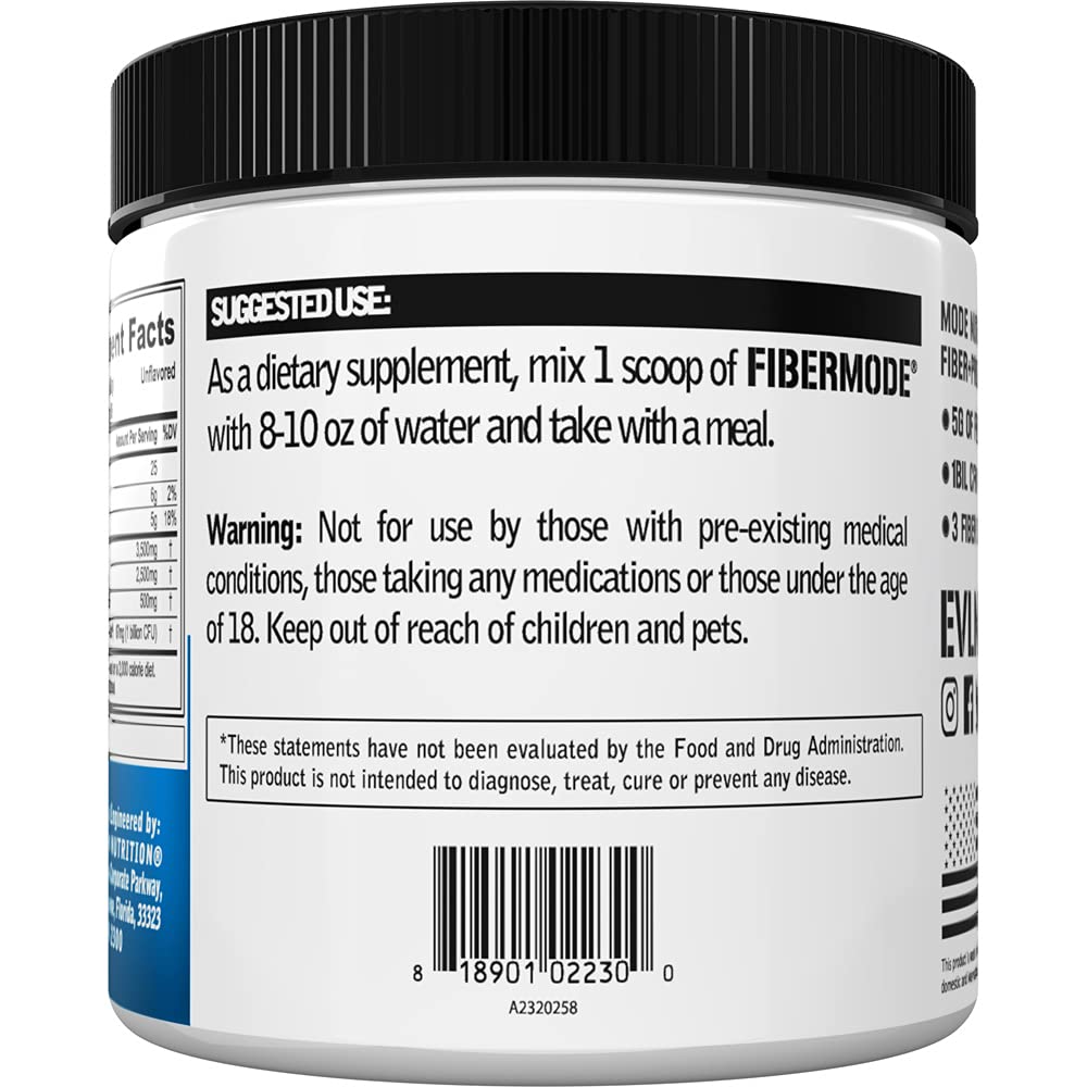 Etiqueta de FiberMode destaca que es sin gluten y vegano.